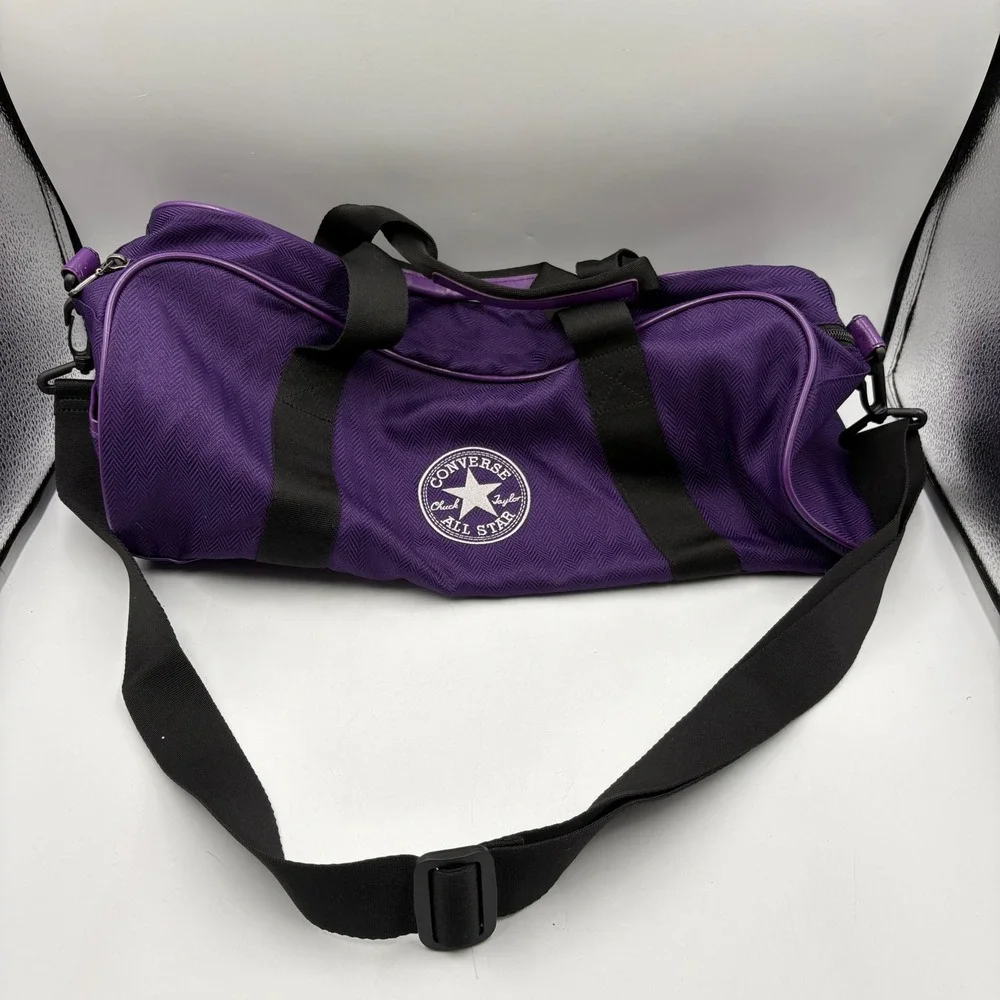 Converse Duffel Bag Unisex Purple Good Herringbone Chuck Taylor 410350